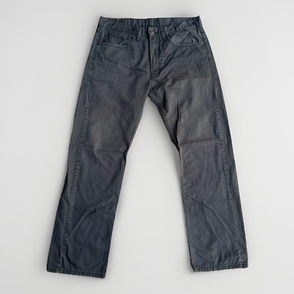 Levi 505 Jeans Men 34x30 Straight Leg Faded Black 100% Cotton